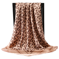 2022 nowy 90*90cm Retro marka kobiety jedwabny szalik Bandanna moda wzór w stylu boho plac hidżab Lady Wrap pałąk foulard tłumik 6